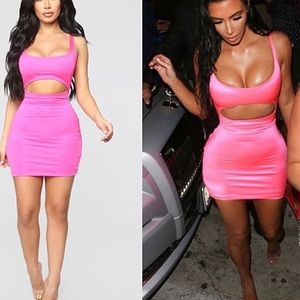 NEON PINK YEEZY INSPIRED DRESS AS SEEN ON KIM K